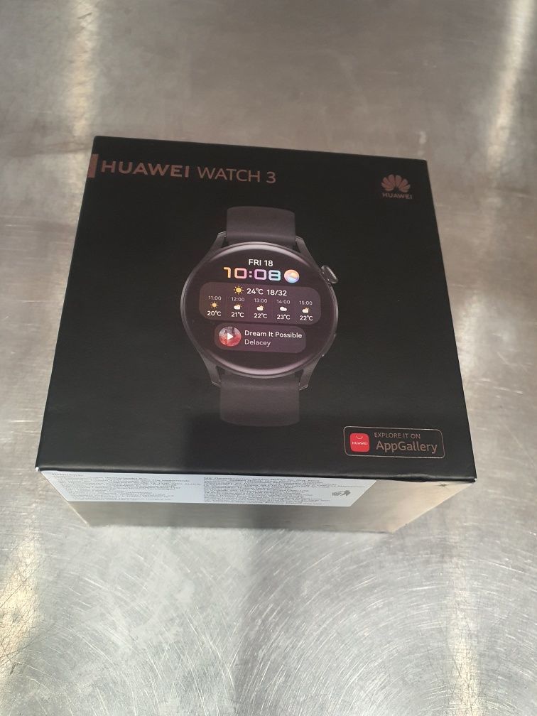 Huawei Watch 3, 46 mm, Silicone Strap, Black.