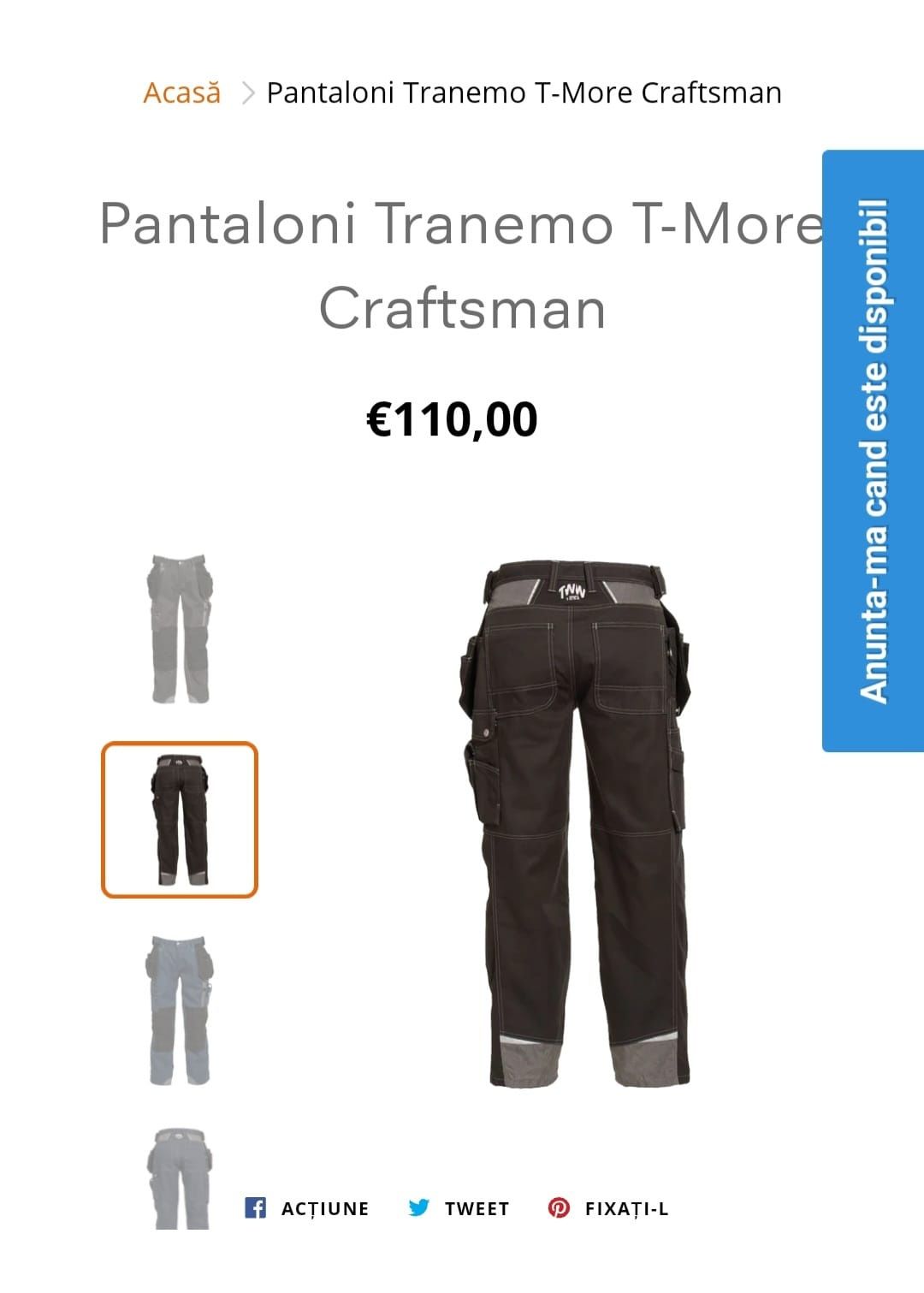Pantaloni noi salopeta TRANEMO Craftsman Workwear Engelbert Strauss 44