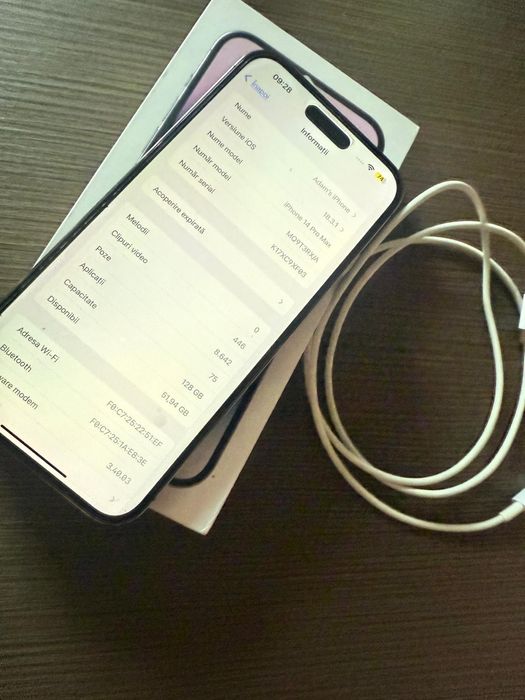 Vând iPhone 14 pro max 128g impecabil