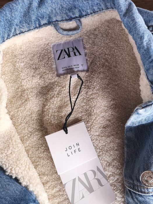 Geaca denim imblanita Zara
