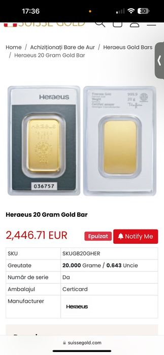 Lingou de aur de 24k