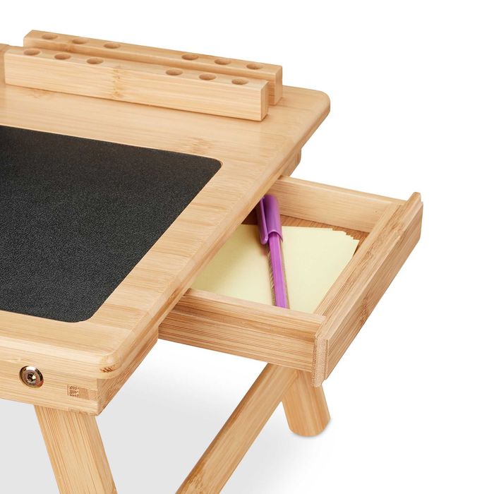 Masa pentru laptop bambus pliabila rabatabila sertar si suport mouse