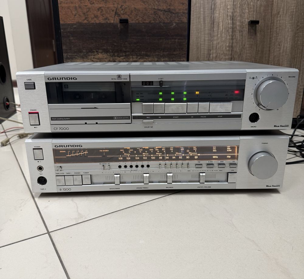 Ретро аудио сет GRUNDIG - ресивър - усилвател с радио + дек