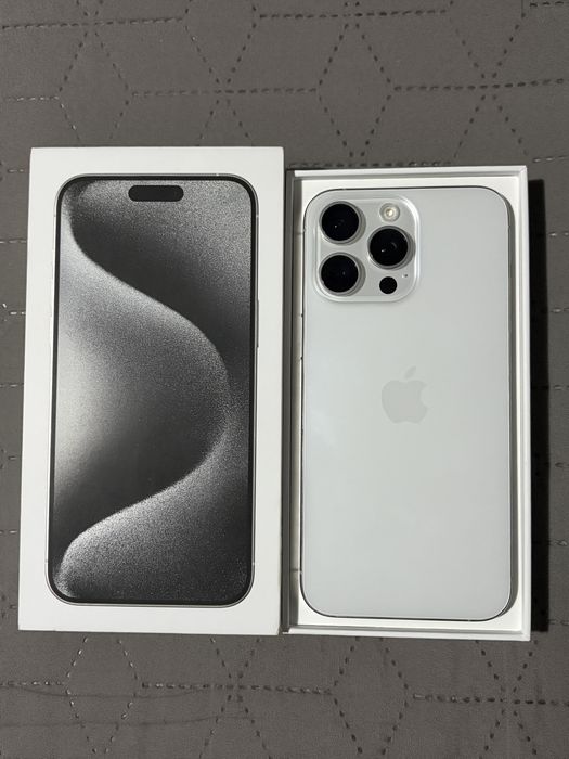 iPhone 15 Pro Max, White Titanium, 256GB, Impecabil