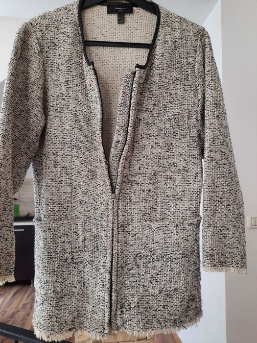 Jacheta piele XXL cu blana naturala,Haina blana,Cardigan XXL