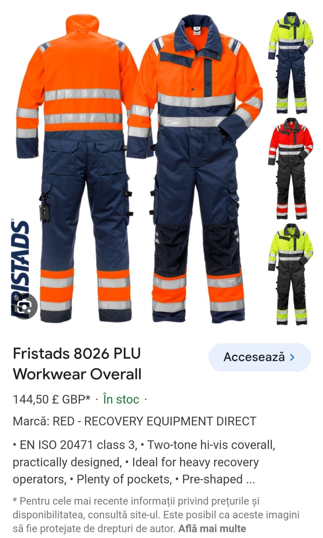 Salopeta iarnă Fristads Workwear, Combinezon muncă Djupvik nr. X