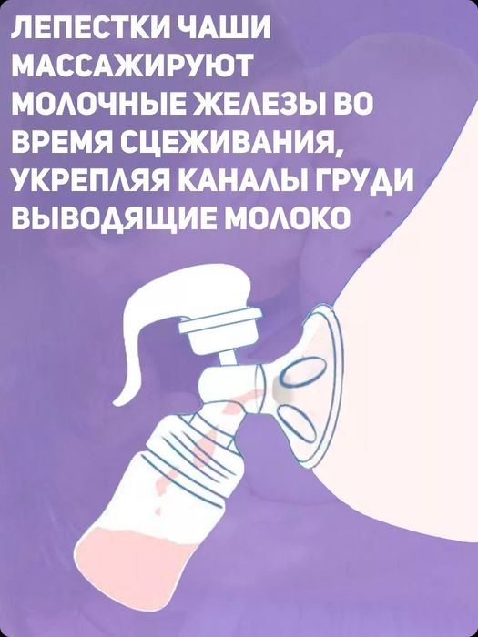 Молокоотсос 2 в 1 механический, ручной с бутылочкой Only Baby