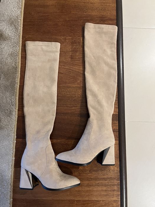 Ботуши / чизми от велур за тесен крак