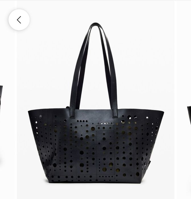 Черна чанта desigual с перфорации