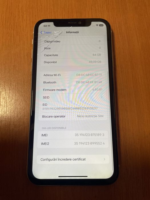 Iphone 11 , White , 64GB