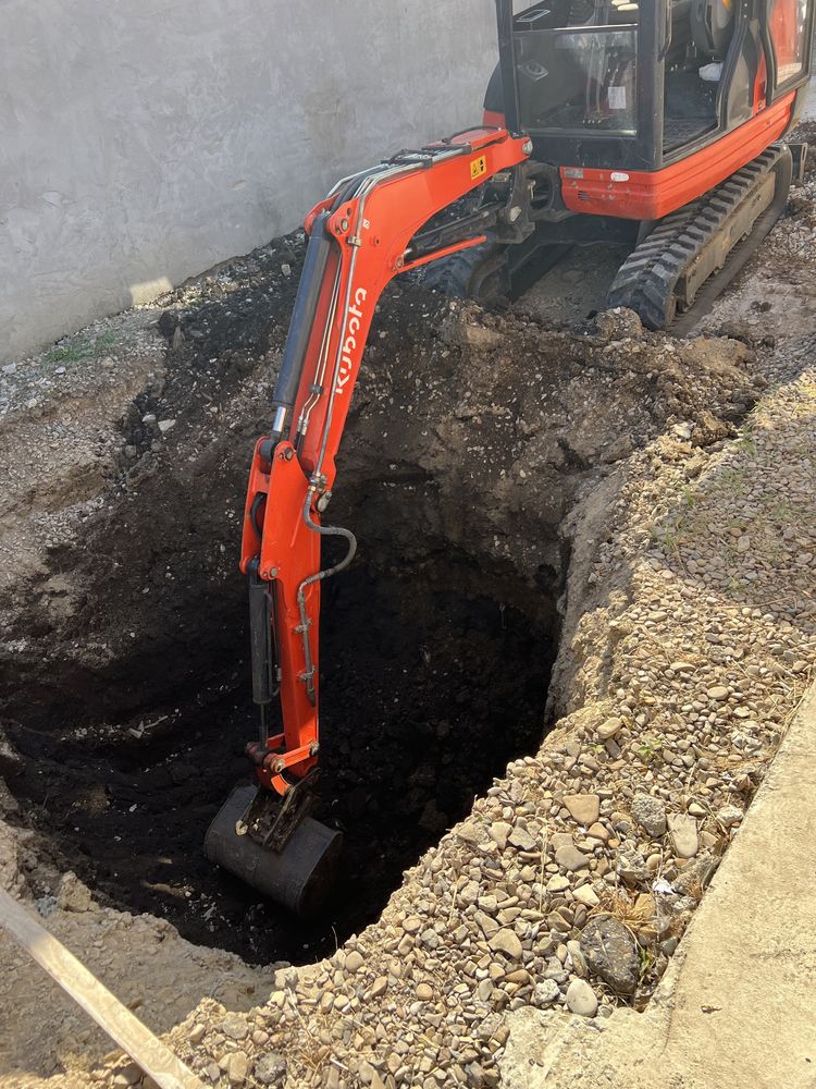 Inchitiez mini. excavator  sapaturi  fose santuri fundatii demolari