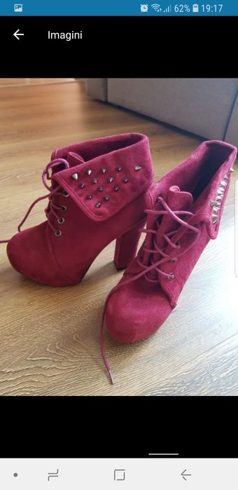 Botine cu tinte Albastre / Bordo