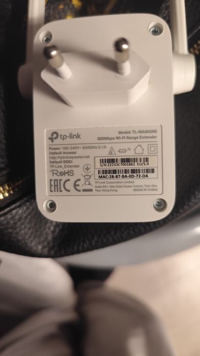 Удължител на обхват TP-Link - TL-WA855RE, 300Mbps, бял ,Wifi extender