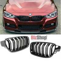 Grile Duble Centrale BMW Seria 3 F30 F31 2012-2018 Negru Lucios