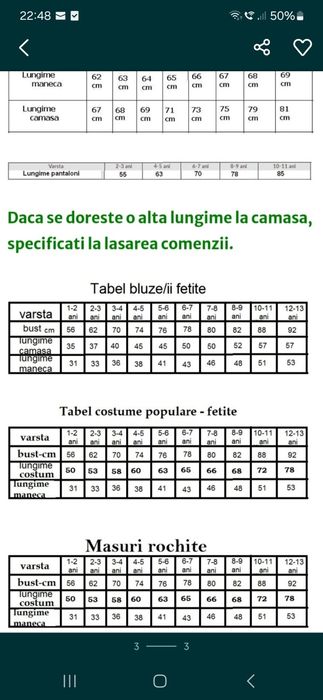 Costum popular pentru fete