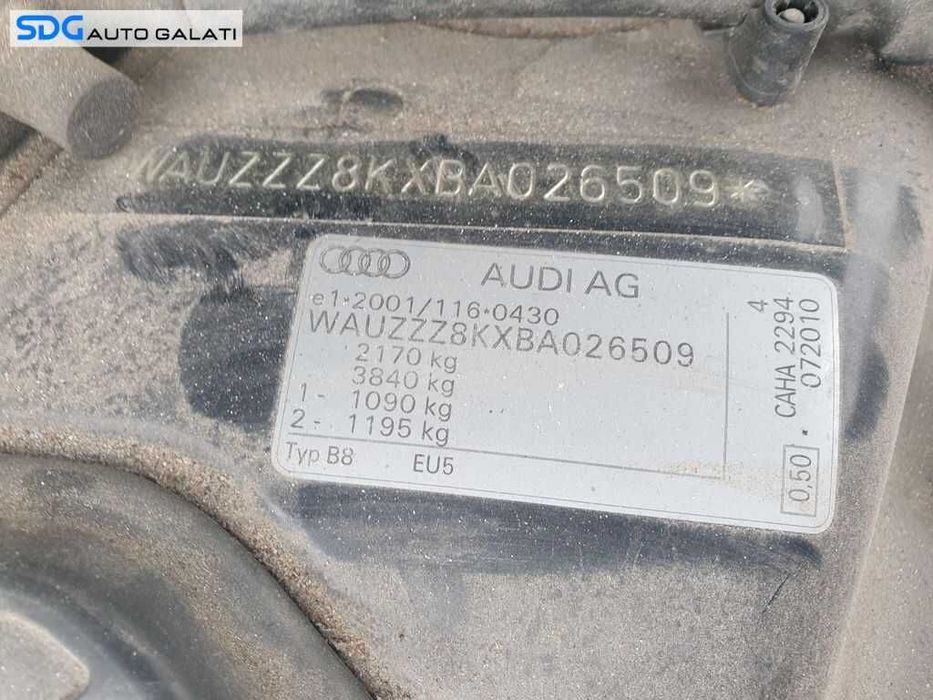 Cutie Viteze Manuala 6 Trepte 4x4 Quattro Cod LRV Audi A4 B8 2.0 TDI 2008 - 2015 [K0222]