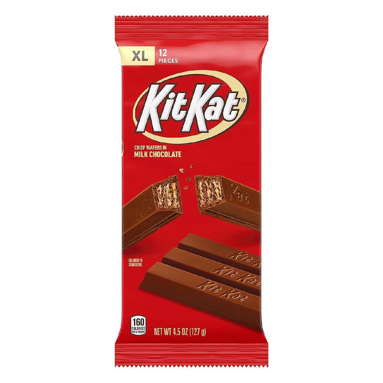 KIT KAT Вафли с молочным шоколадом XL, шоколадные батончики, 4,5 унции