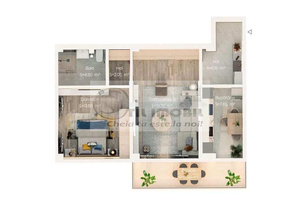 Apartament 2 camere 60mp  - Valea Lupului