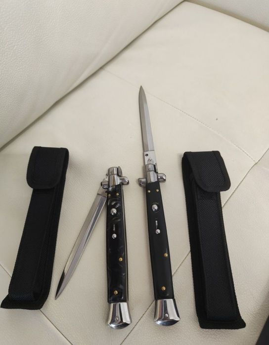 Stileto Negru 34cm - cuțit Italian + husa / NOU