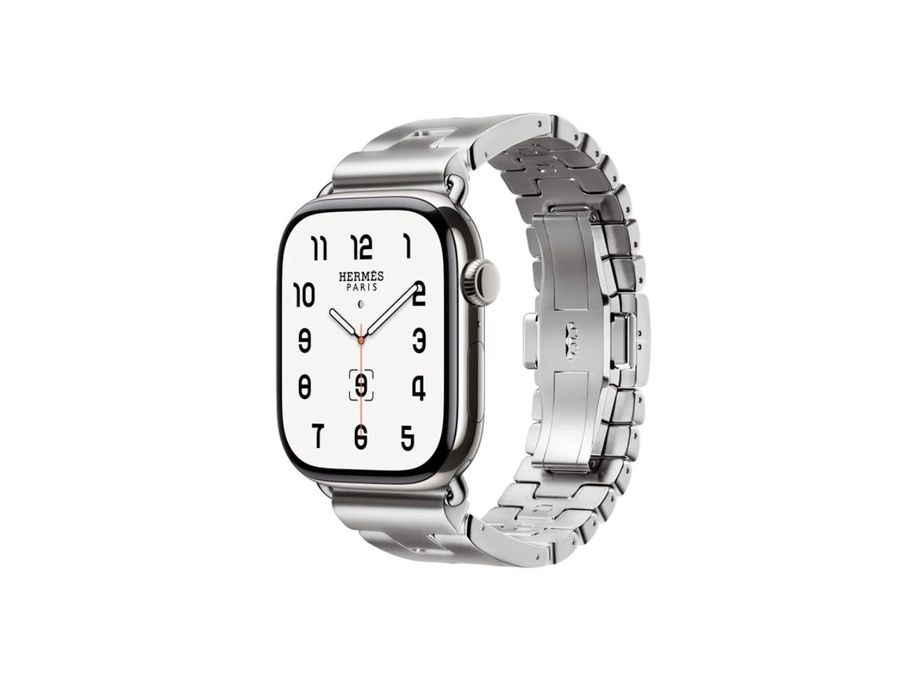Apple Watch Hermès 10 46mm Silver Titanium – Hermès Grand H satiné (M)