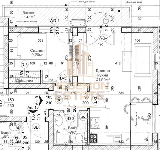 2-стаен в Варна-Център площ 60 цена 125000