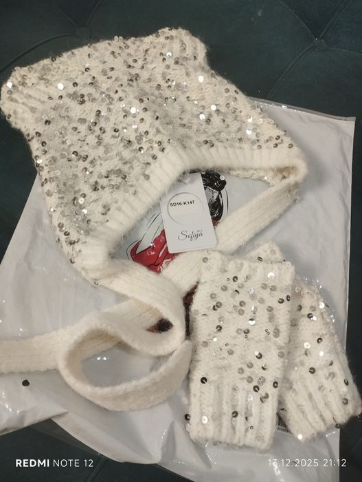 Набор чепчик кошечка