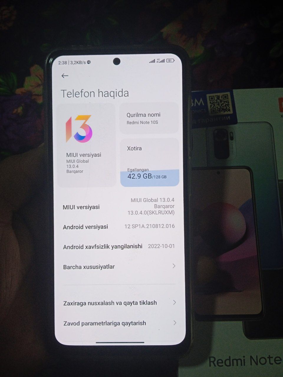 Redmi note 10s sotiladi