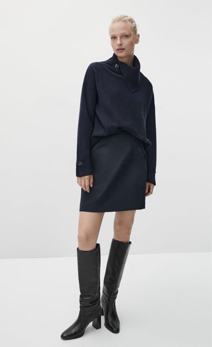 Pulover Massimo Dutti, bleumarin