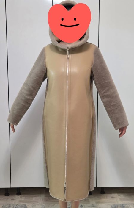 Дублёнка двухсторонние новый длинный очень удобный