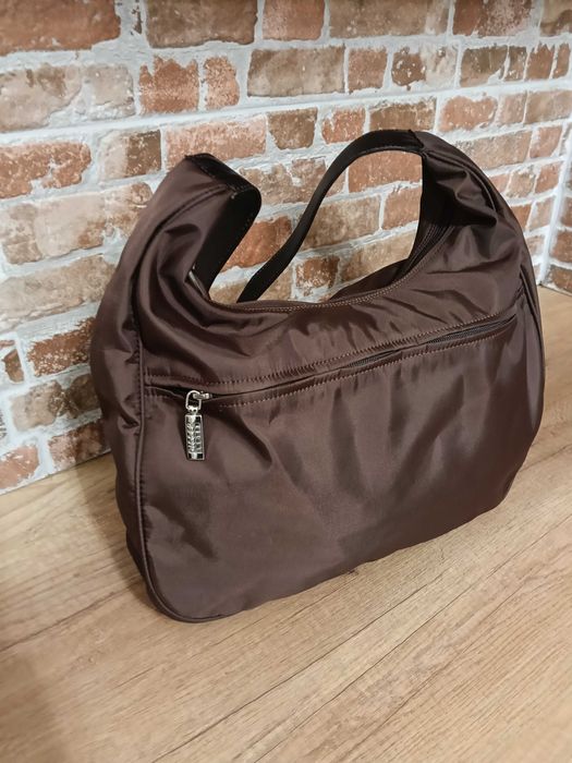 Дамска чанта кафява платнена шушляк