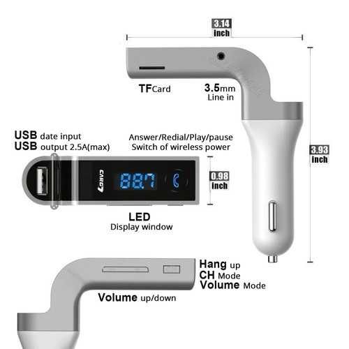 Bluetooth FM трансмитер Digital One SP00229 Hands-free с USB изход