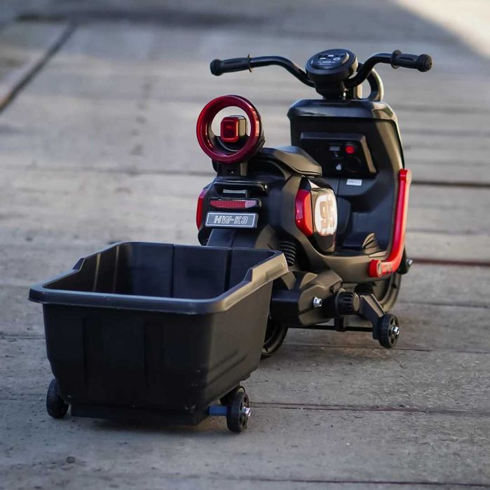 Scuter electric cu remorca, telecomanda Kinderauto BJBTK3 70W 6V black