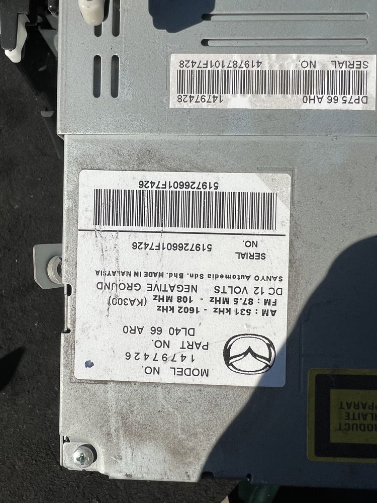 Радио за Мазда 2 Mazda DL40 66 AR0 CD DVD Mp3 Player СД ДВД оригинал