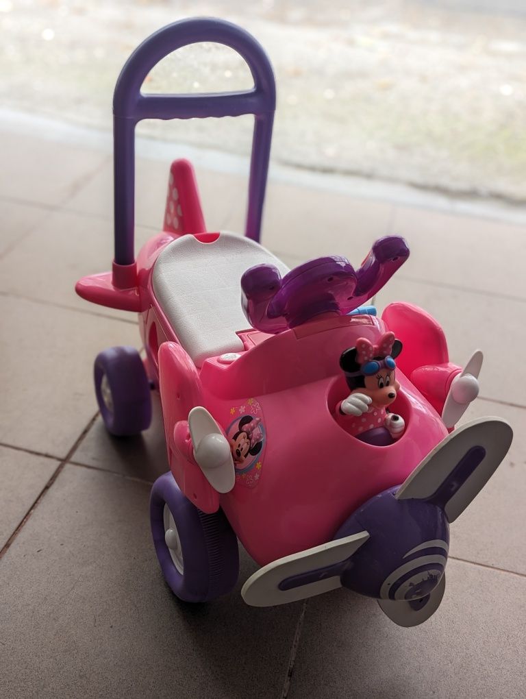 Mașinuță avion fara pedale Minnie copii lumini sunete