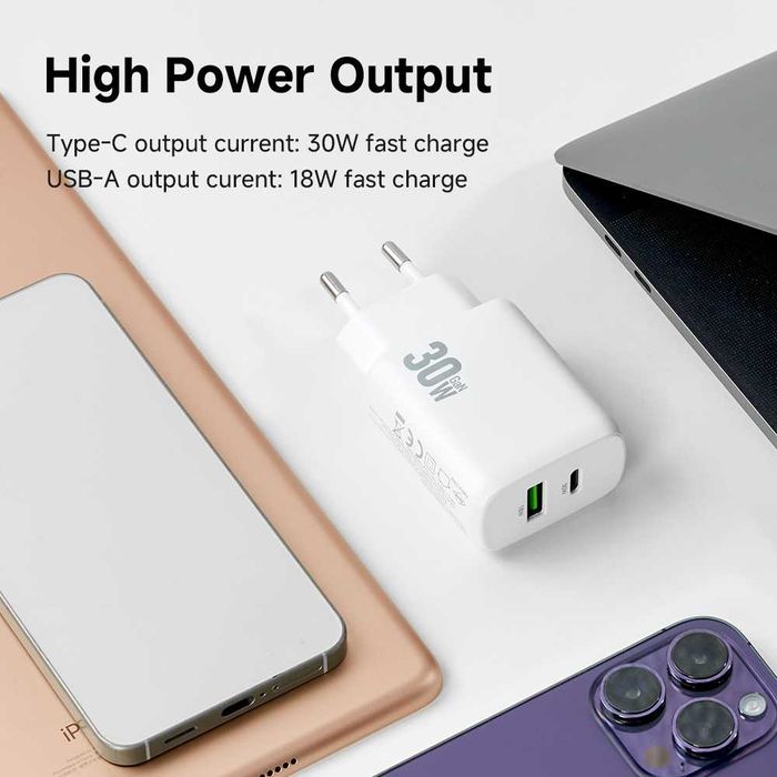Incarcator Fast Charge 30W Cablu 2M iPhone Huawei Honor Lenovo Samsung