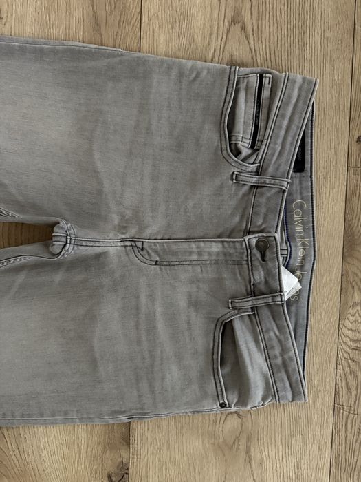 Blugi CALVIN KLEIN Slim Gri Barbati | Marime 34 x 32 (Talie 88 cm)