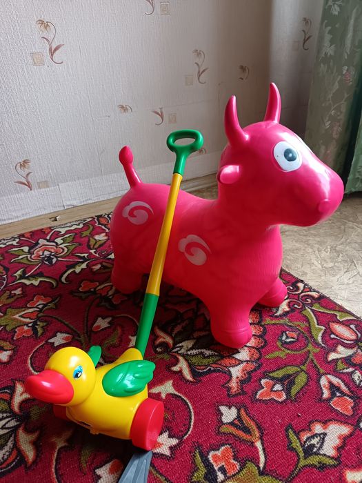 Резиновый осел и каталка игрушка