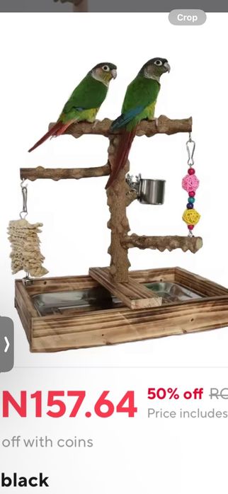 Platformă lemn de piper pentru papagali, stație antrenament cățărare