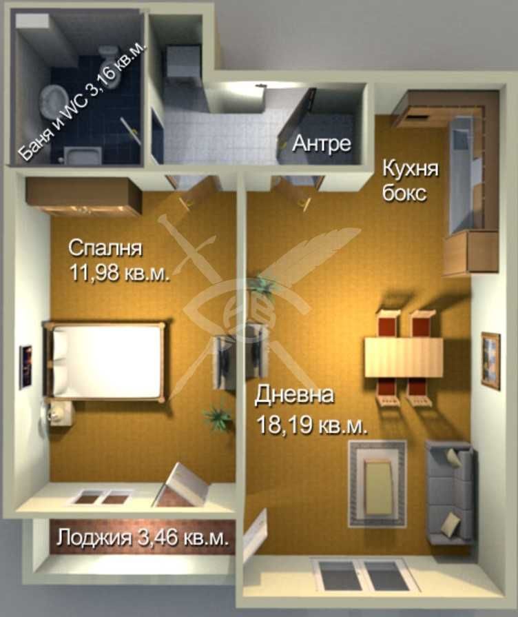 Двустаен апартамент в Меден Рудник 370-13153