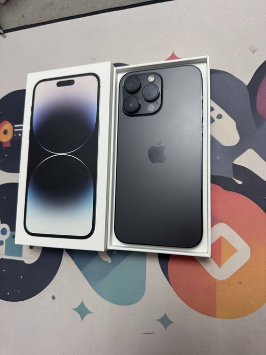 IPhone 14 Pro Max 256GB, Black, full box, Neverlocked, impecabil
