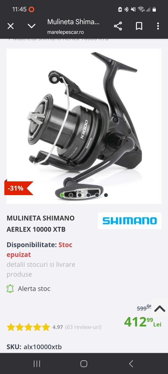 Set 2 mulinete shimano aerlex xtb 10000