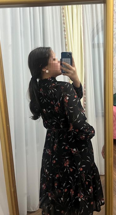 черное шифоновое платье рр-42-44