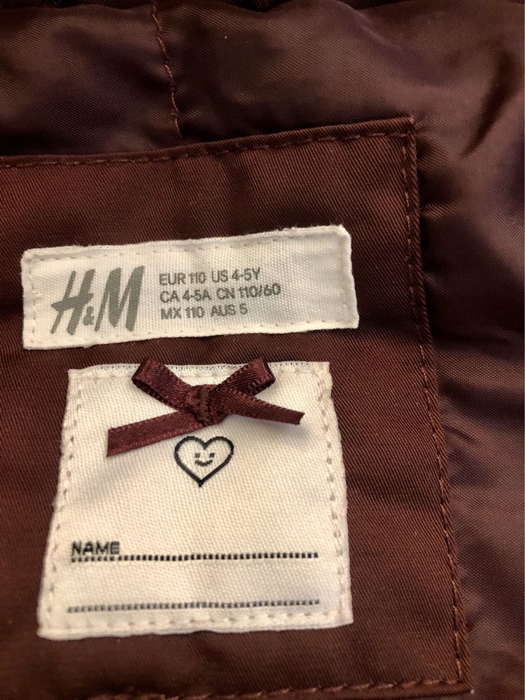 Якета h&m за момиче 110 р-р (4-5 г.)