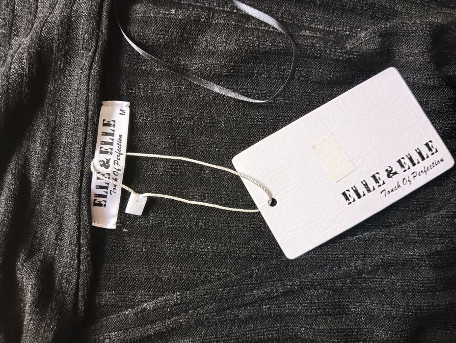 Cardigan lung cu buzunare de piele