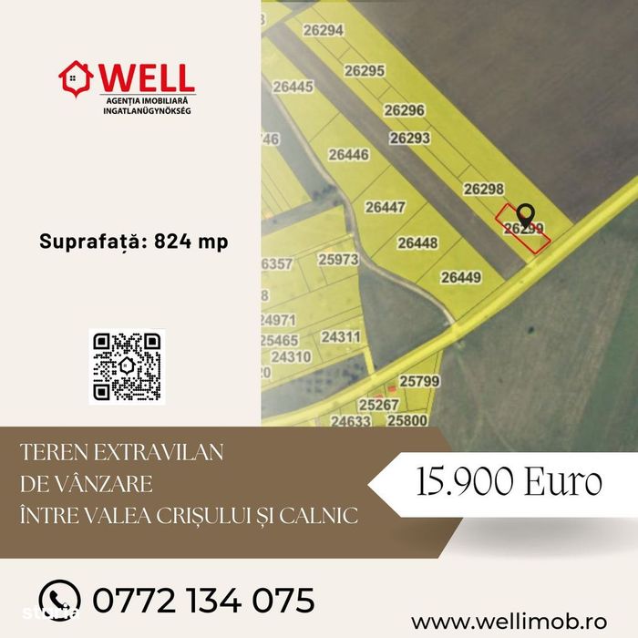 Teren extravilan de vânzare între Valea Crișului și Calnic