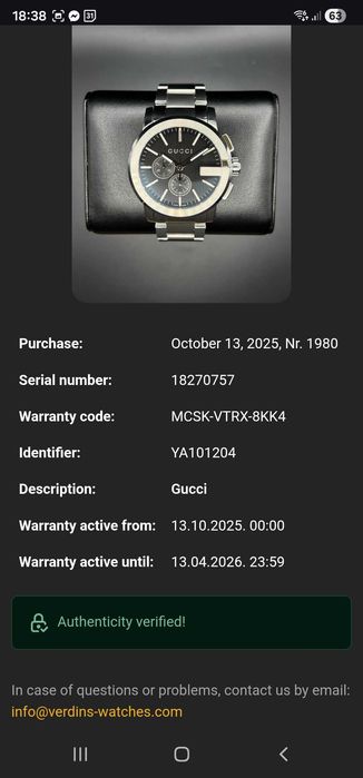 Луксозен Часовник Gucci G-Chrono (YA101204) - гаранция до 13.04.2026