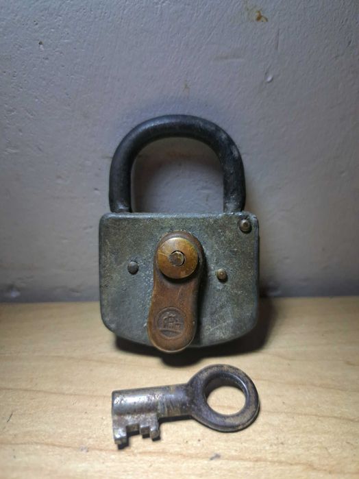 Lacăt german rar de colecție din Al Doilea Război Mondial, , patină or