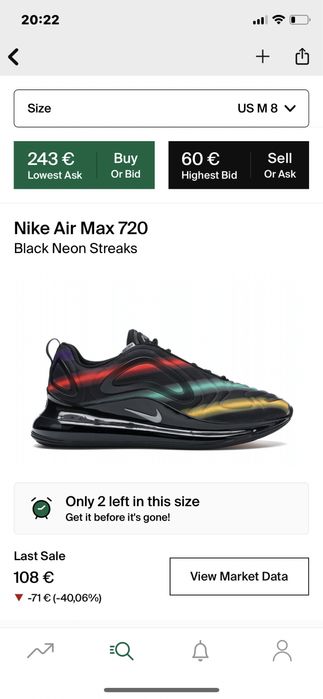 Nike air max 720 black nenon streaks