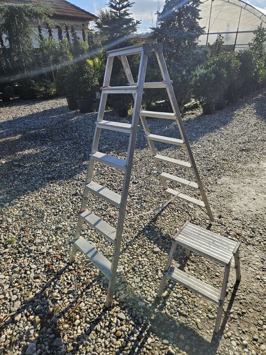 scara aluminiu 7 trepte si scara cu 2 trepte