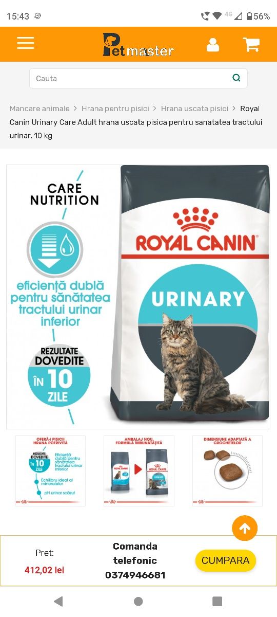 Mancare pisici Royal Canin urynari care